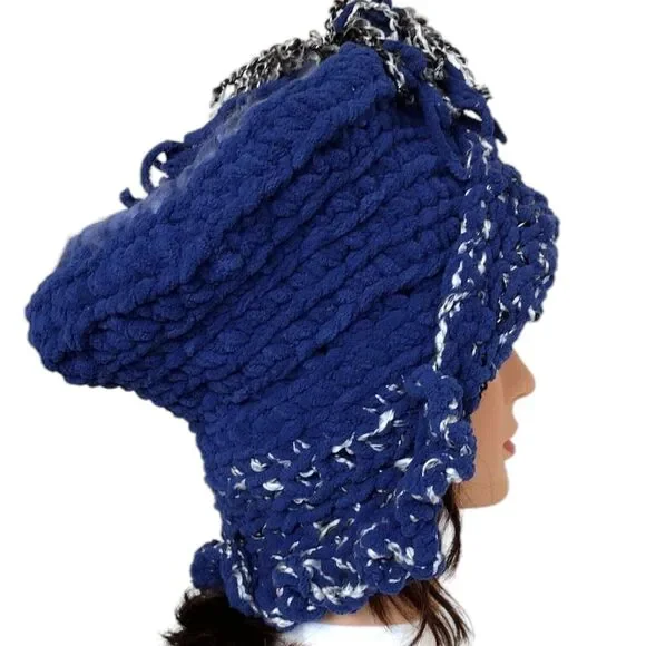 Slouchy, Beret, Top Type Hat OOAK Handmade Crochet Free Hand Women's One Size - Picture 3 of 8